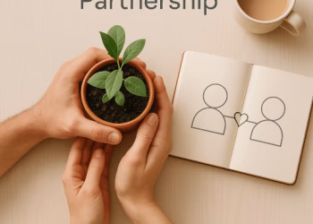 A symbolic illustration of a repair attempt in a relationship, showing one person extending a bridge of light to another across a divide to navigate conflict constructively.